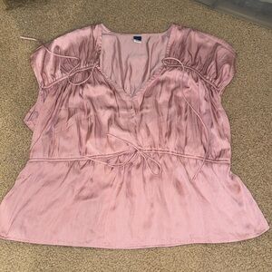 Pink satin blouse